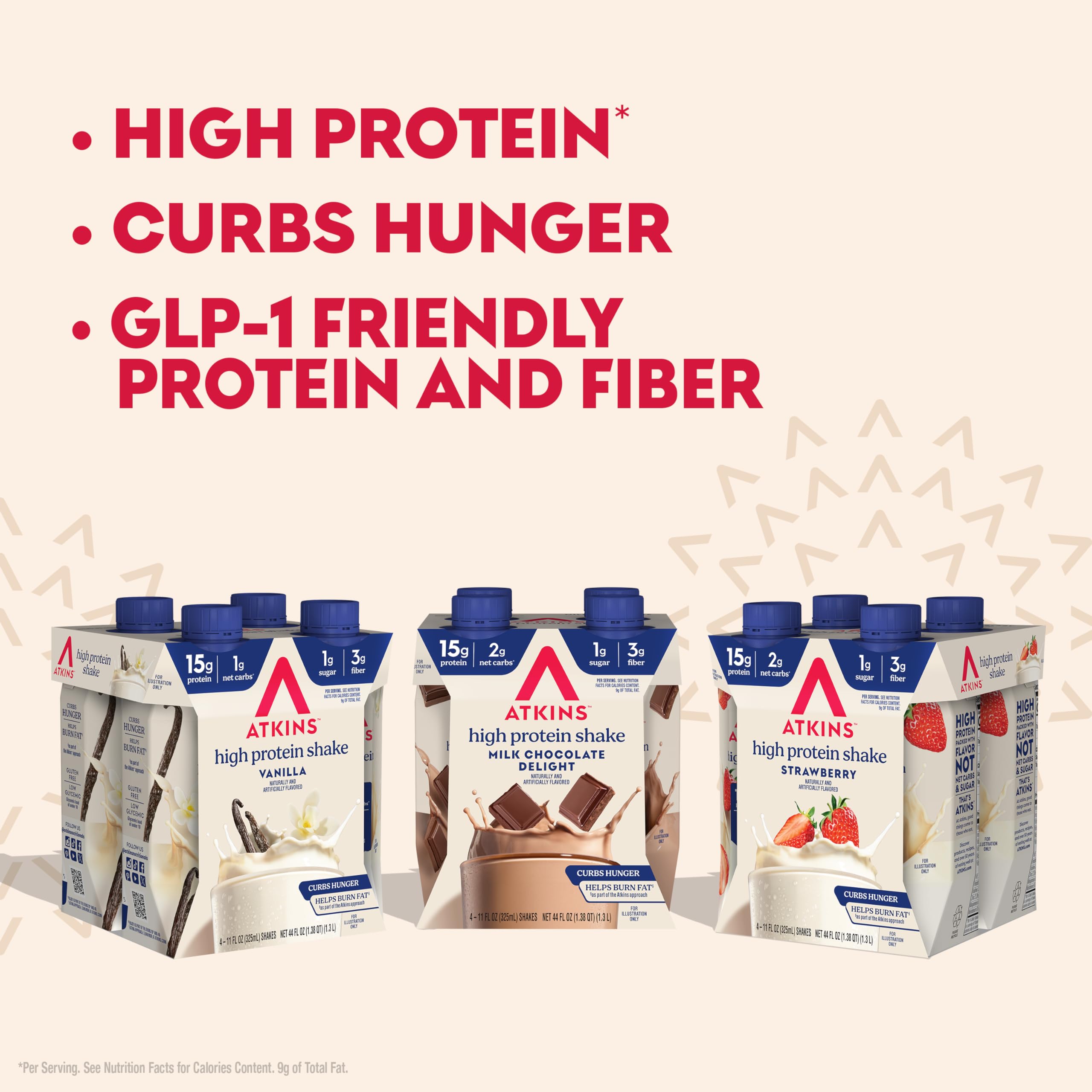 Atkins Best Sellers Variety Pack packaging, ready-to-go shakes.