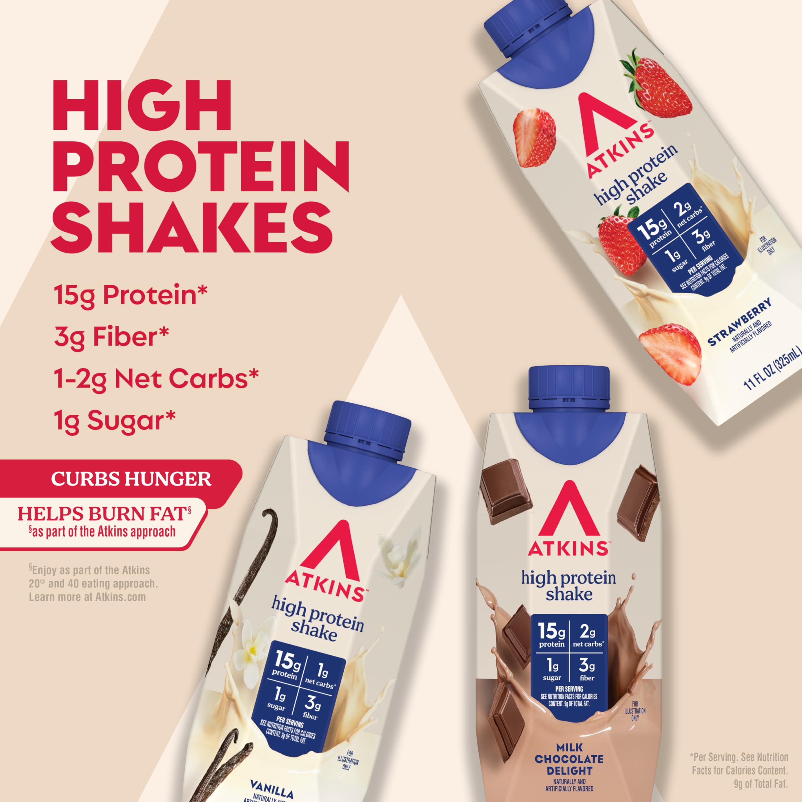 Atkins Best Sellers Vanilla shake bottle pour for creamy satisfaction.