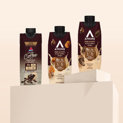 Atkins Coffee Lovers gluten-free label; fits gluten-free routines.