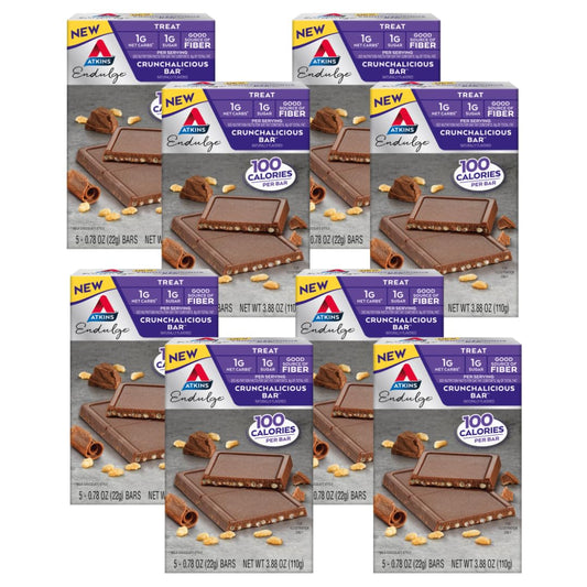 Atkins Endulge Crunchalicious bar with chocolate coating for a keto-friendly snack