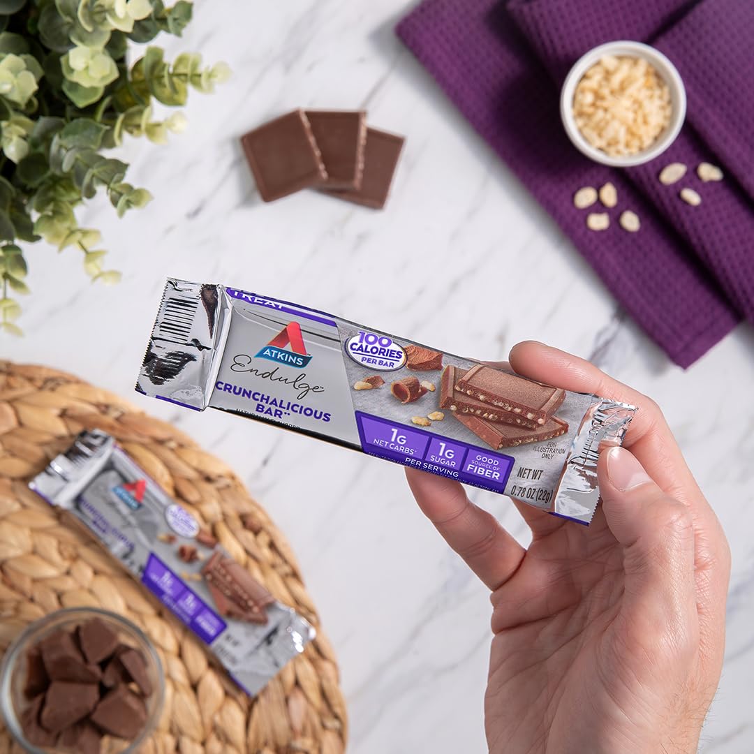 Atkins Endulge Crunchalicious bar keto-friendly with 1g net carbs