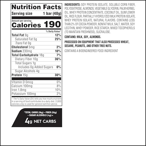 Atkins Gluten-free protein bar — indulgent flavor with fiber support for gluten-free diets.