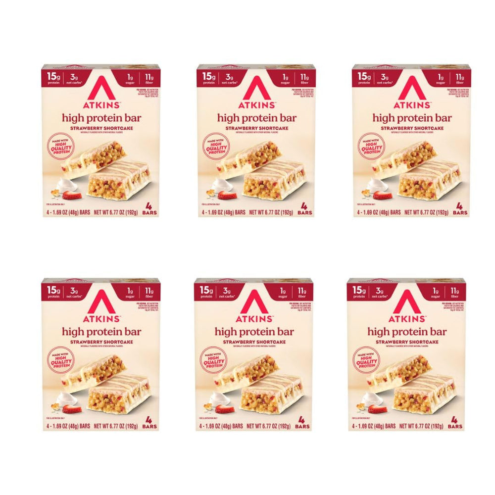 Atkins strawberry shortcake bar packaging for on-the-go keto snacking