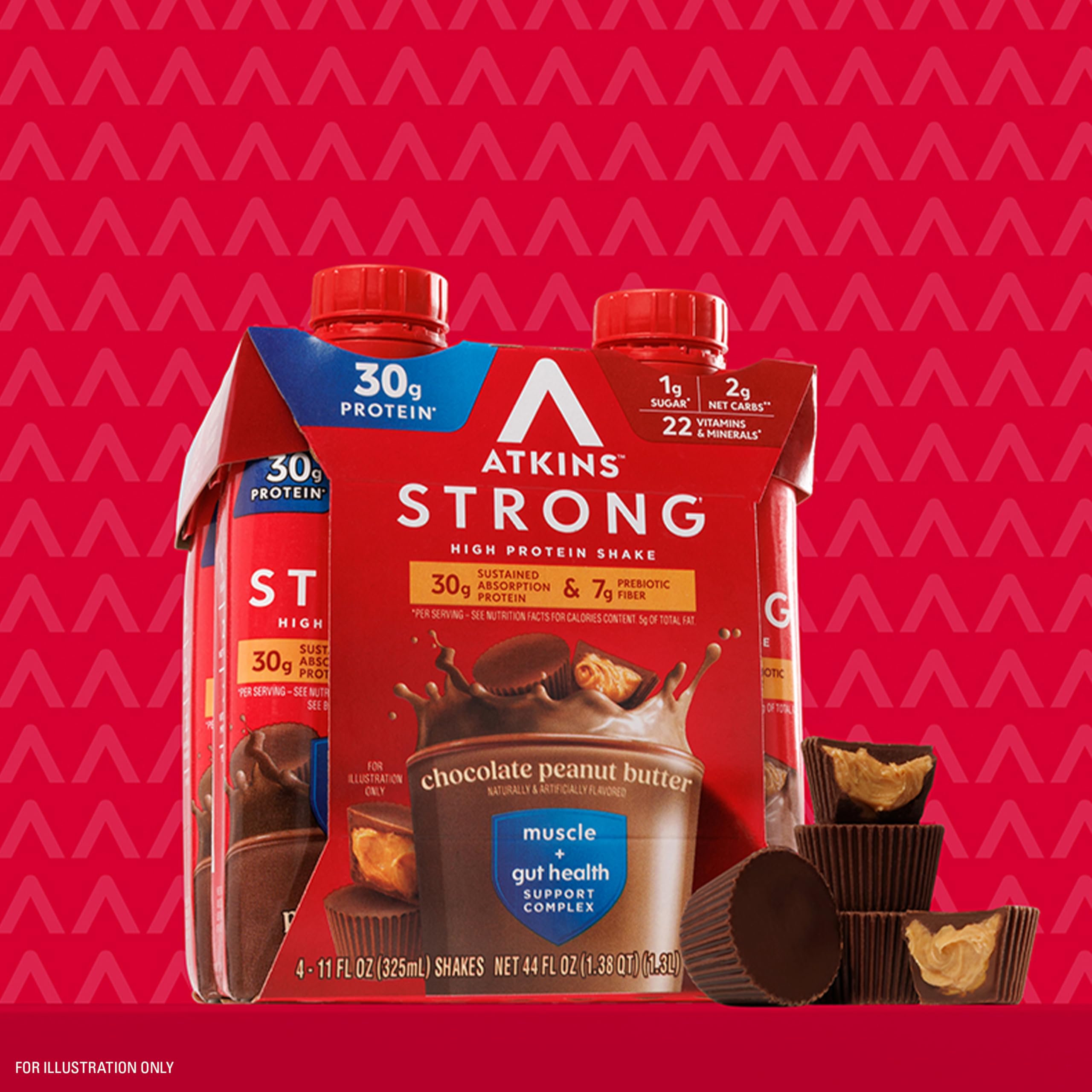 Atkins Strong gluten-free protein shake—clean ingredients for active days.