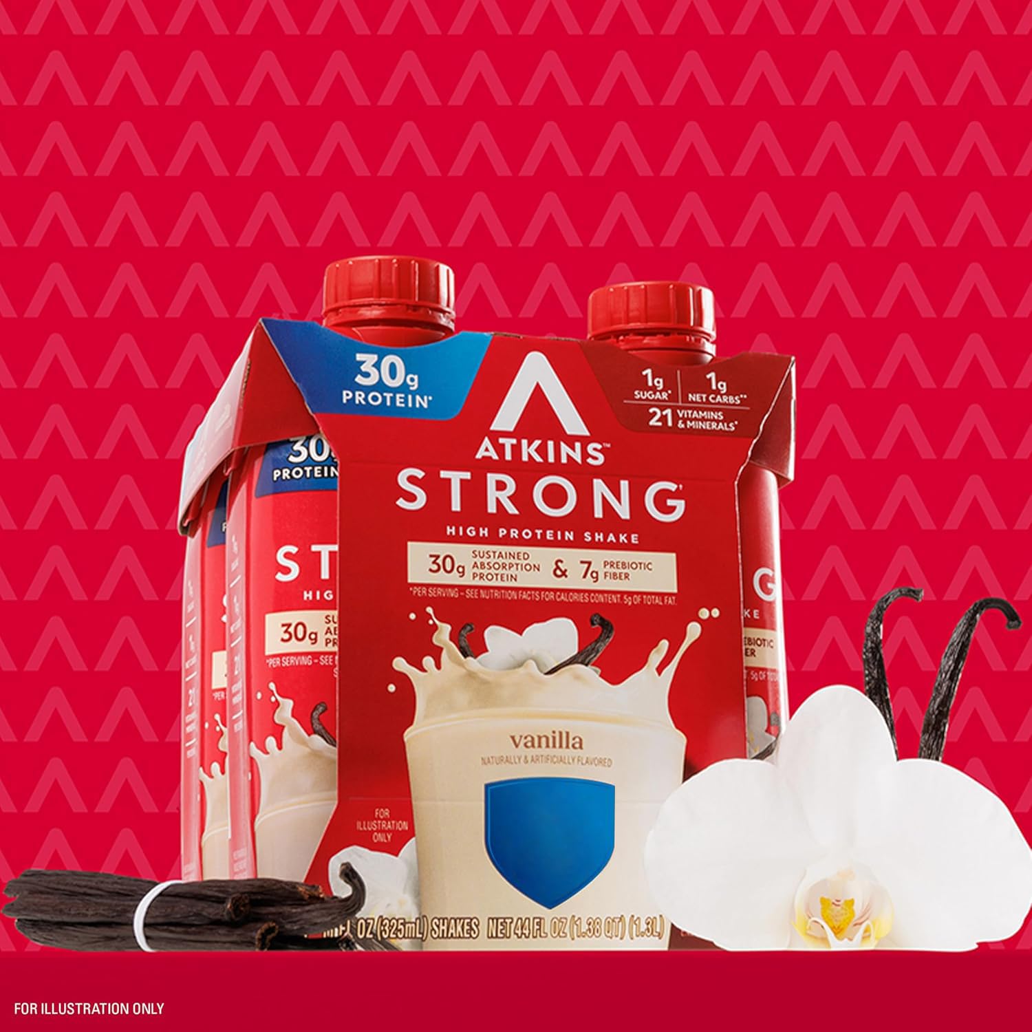 Athlete using Atkins Strong Vanilla Shake during a gym session