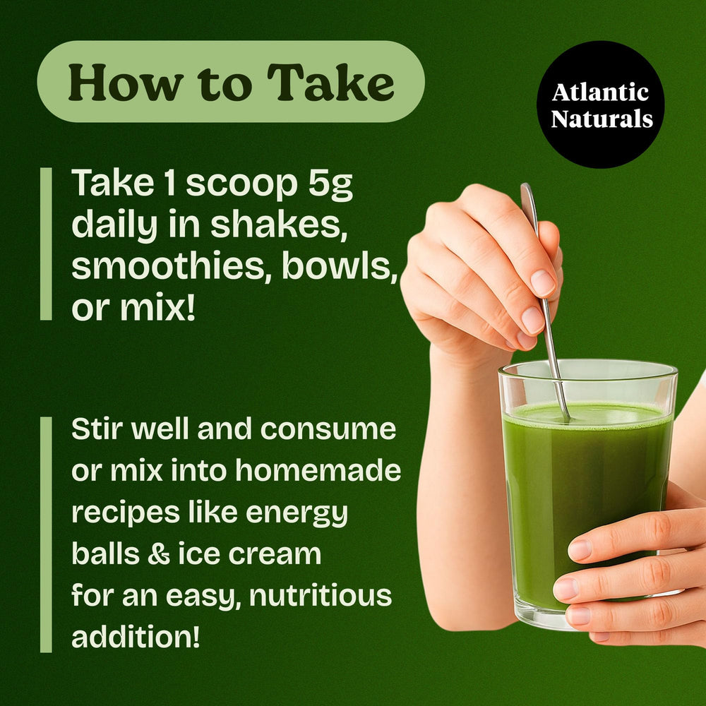 Atlantic Naturals Fruits and Vegetables Blend emphasizes natural energy from berries