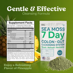 Atlantic Naturals Sea Moss 7-Colon Cleanse powder scoop for gentle detox and digestion