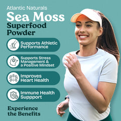 Atlantic Naturals sea moss powder vanilla texture close-up shows fine powder.