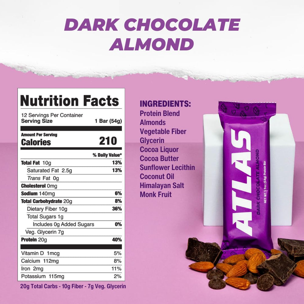 Atlas Bar shows 1g sugar—mindful snacking to curb cravings.