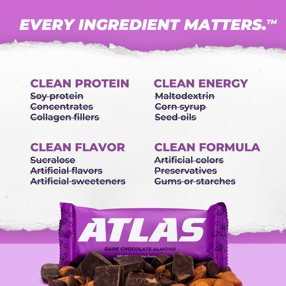 Atlas Bar peanuts-first ingredient—protein-forward bite.