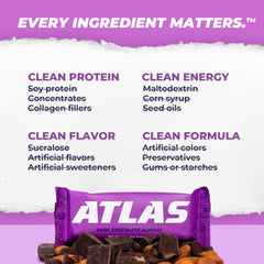 Atlas Bar peanuts-first ingredient—protein-forward bite.