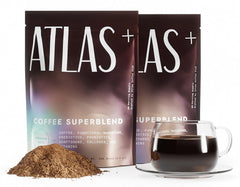 Atlas Coffee Club Atlas+ Superblend bottle for convenient energy-boosting daily ritual.