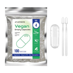 ATLEMISME empty vegan capsules Size 4 ideal for easy DIY supplement filling