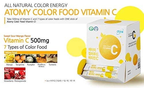 ATOMY Colorfood Vitamin C powder scoop showing measurement