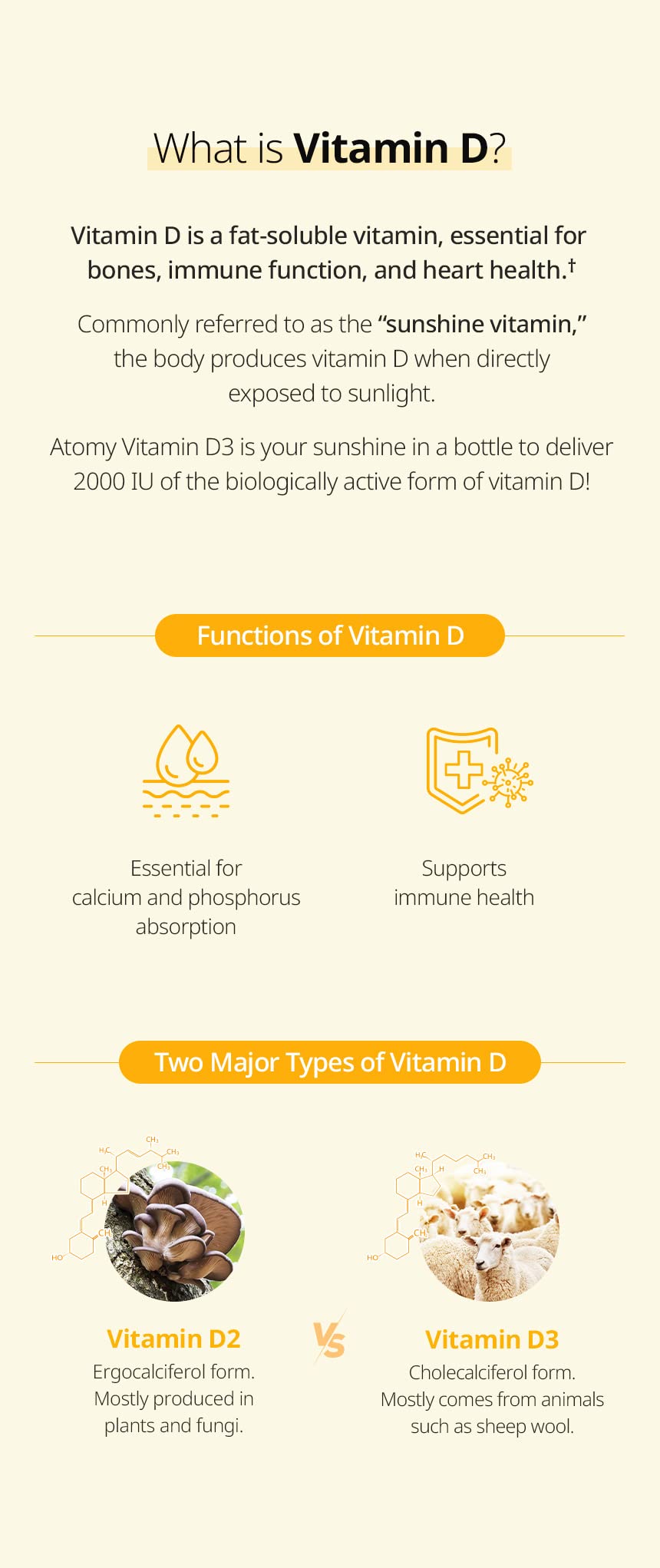 Atomy Vitamin D3 vegan bottle supports everyday wellness with clean ingredients.