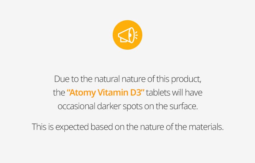 Atomy Vitamin D3 organic-certified tablets designed for clean, plant-based Vitamin D.