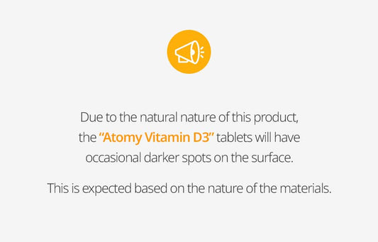 Atomy Vitamin D3 organic-certified tablets designed for clean, plant-based Vitamin D.