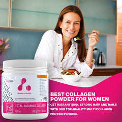 ATP LAB Total Radiance Collagen scoop beside the jar for easy mixing.