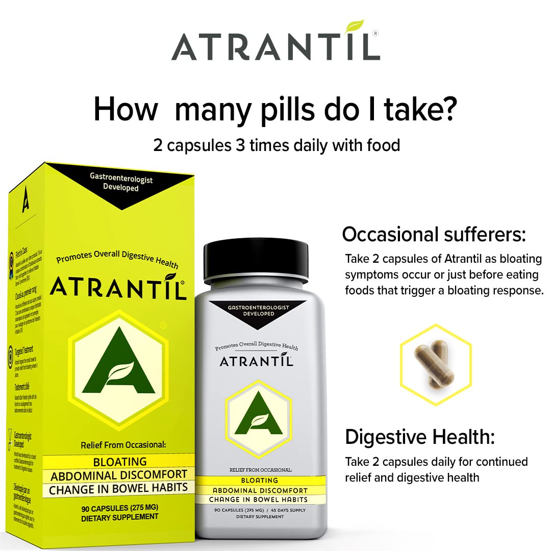 Atrantil digestive health scene suggesting relief from bloating and gas.