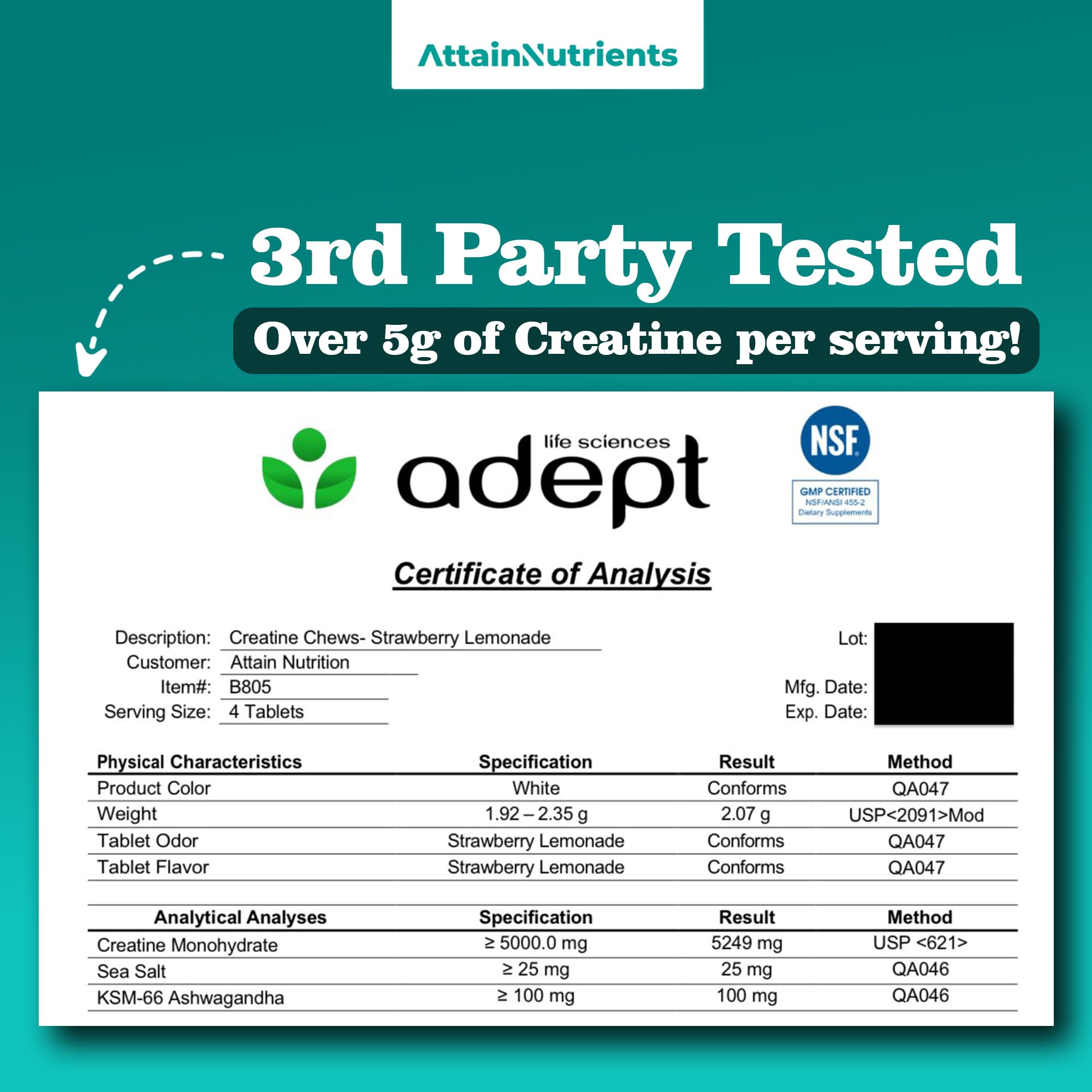 Gummy alternative format of Creatine Chews versus powders