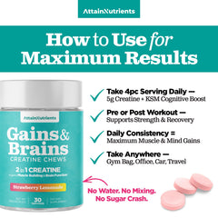 Strawberry Lemonade Creatine Chews jar ideal for daily use