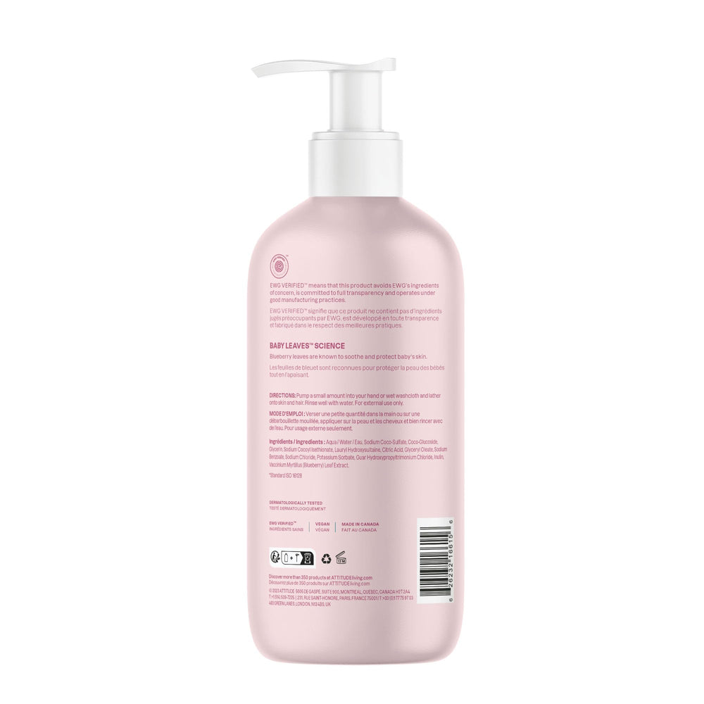 ATTITUDE Baby 2-in-1 bottle beside lotion and wipes, easy daily routine.