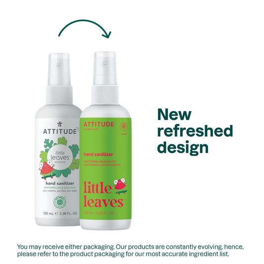 ATTITUDE hand sanitizer spray kids use for gentle cleaning on little hands.