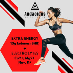 Audacious Nutrition Ketostart powder dissolving in water for clean ketosis hydration.