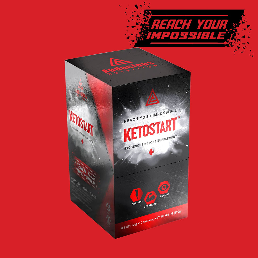 Audacious Nutrition Ketostart pre-workout use in a bottle for performance.