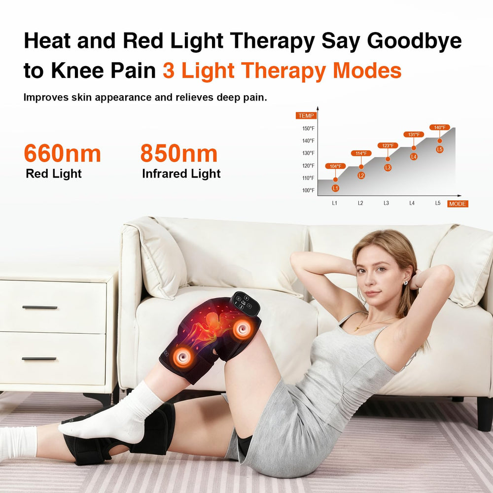 AUDODO cordless knee massager with battery pack for flexible, on-the-go use.