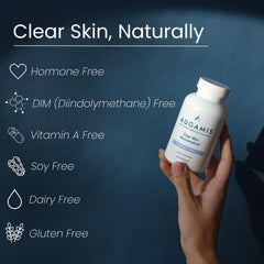 Augamis capsules in hand demonstrating a simple two-per-day regimen