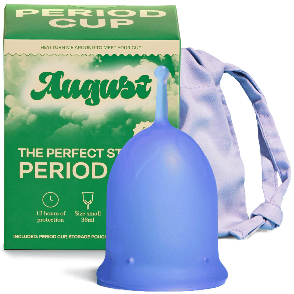 August Period Cup 36ml capacity supports longer wear and fewer changes.