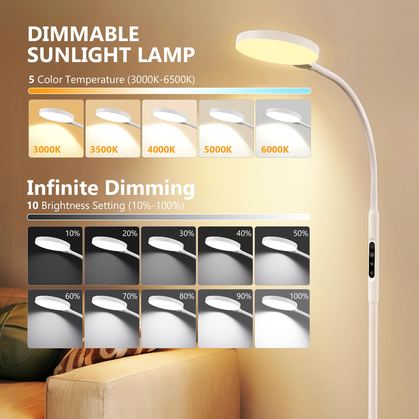 Aulaidik 10 brightness levels enable precise, day-to-night lighting adjustments