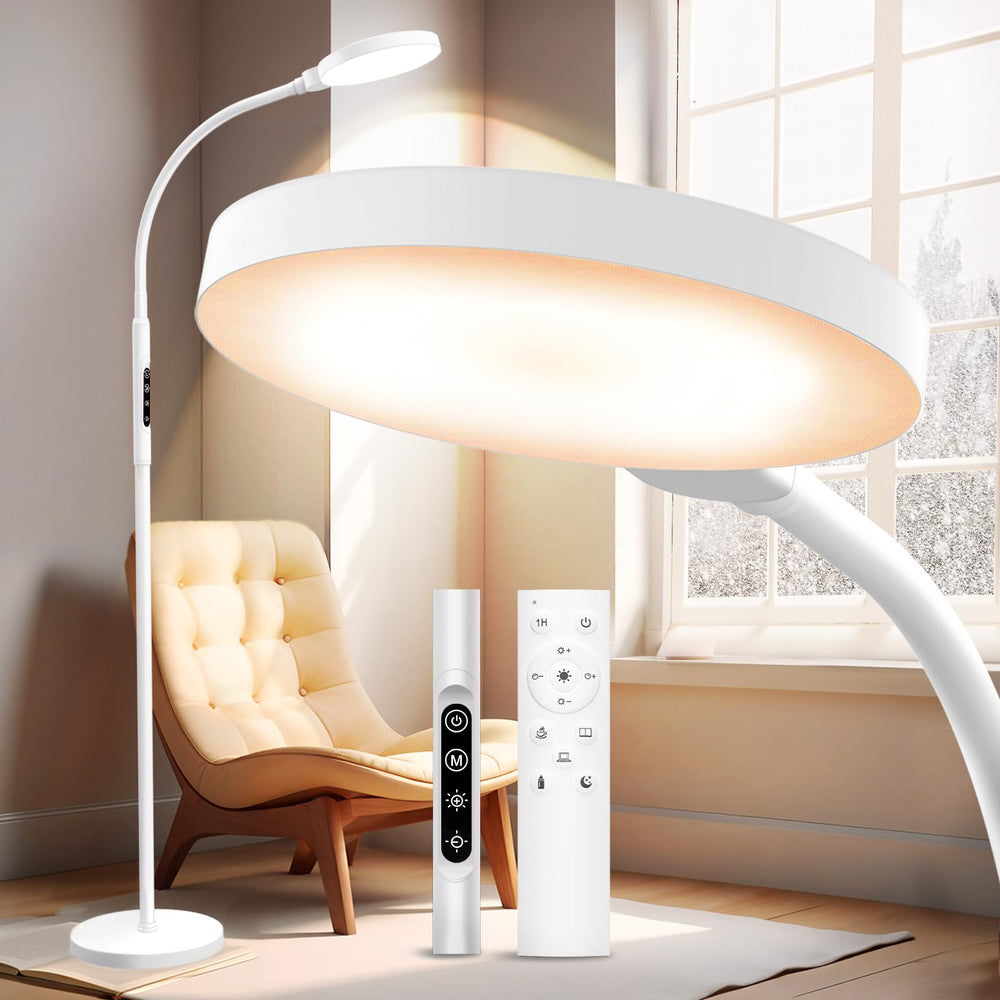 Aulaidik Light Therapy Lamp on floor mode delivering near-sunlight brightness for mood uplift