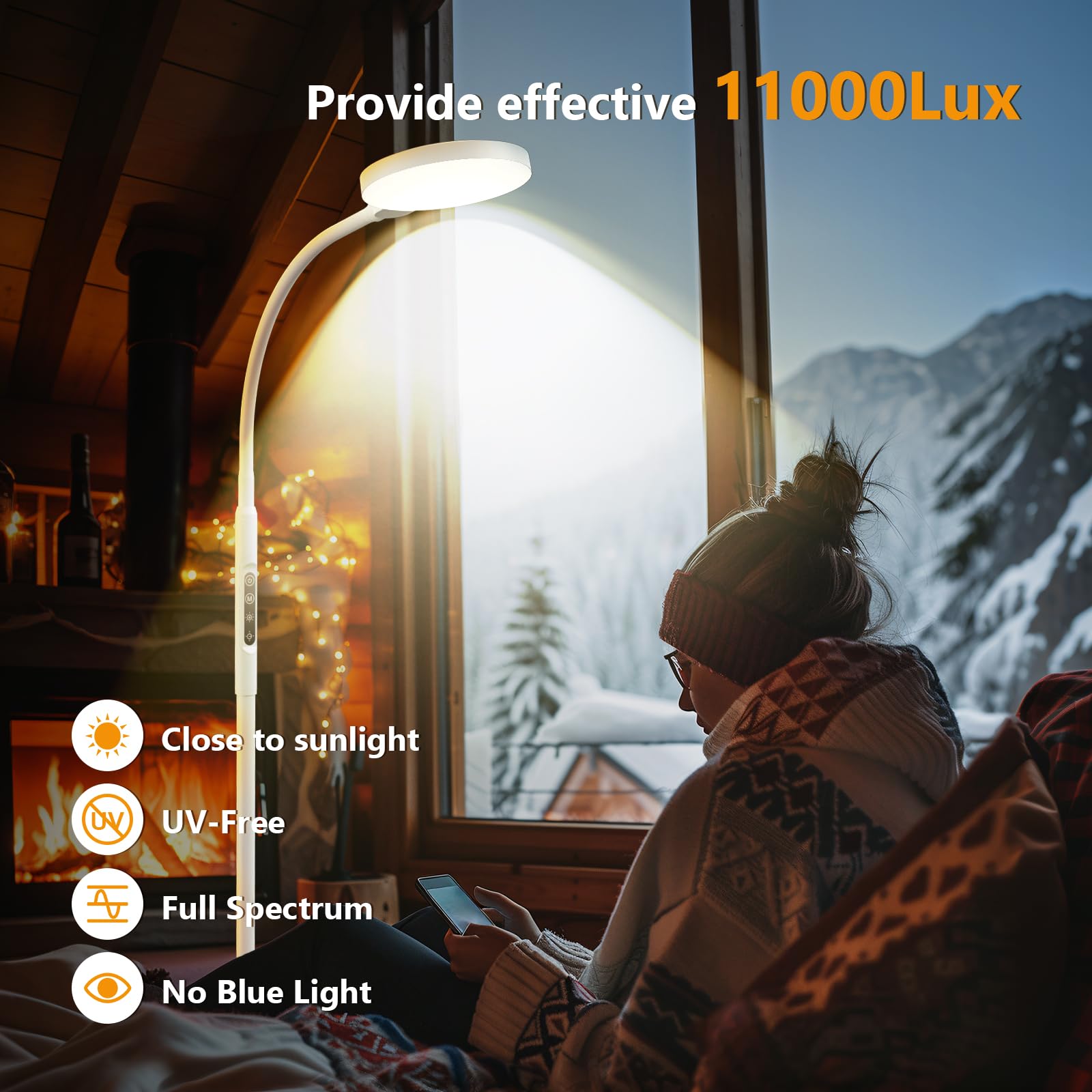 Aulaidik remote-control capability for convenient, hands-free operation of the therapy lamp