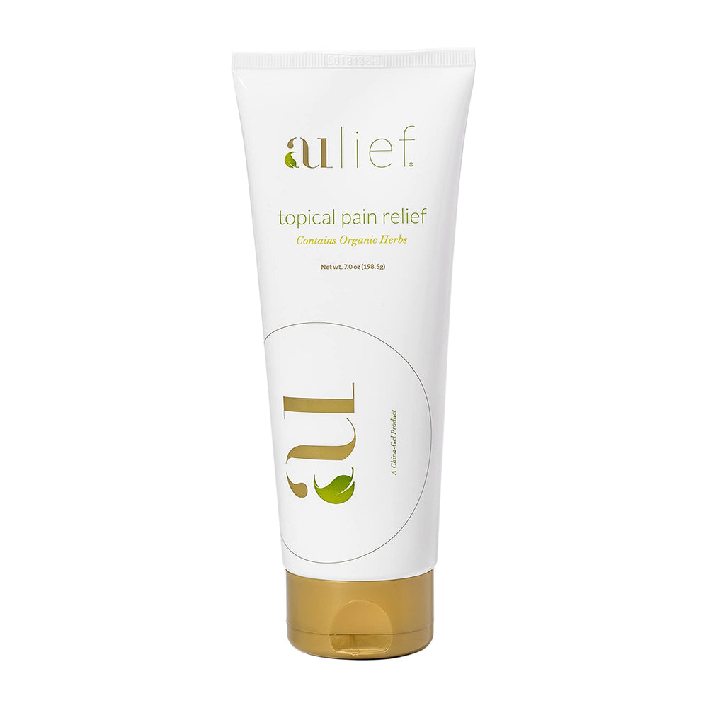 Aulief Gold bottle being applied for quick cooling joint comfort