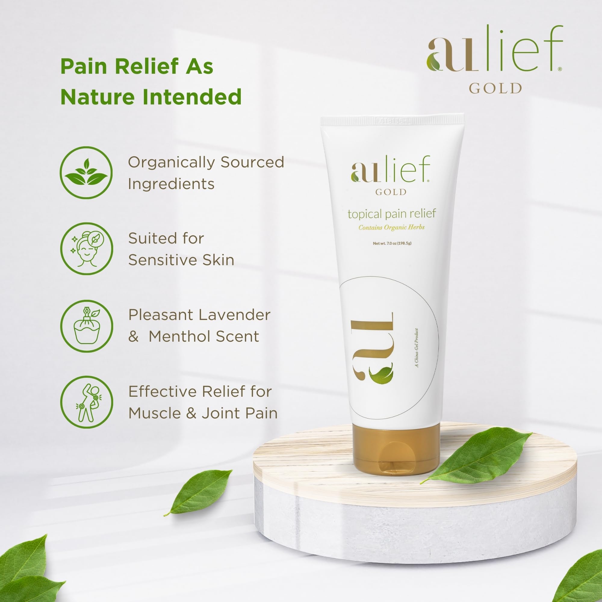 Aulief Gold menthol-camphor application on skin for cooling relief