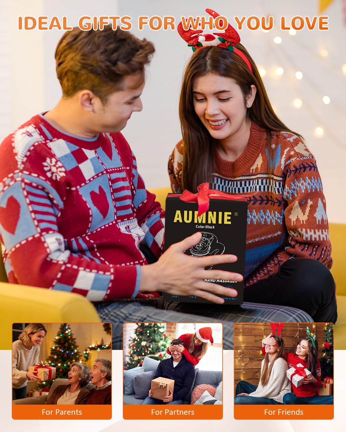 AUMNIE hand massager gift-ready packaging suits thoughtful occasions.