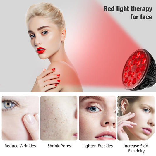 Aumtrly panel emitting 660nm red and 850nm near infrared light for skin routines.