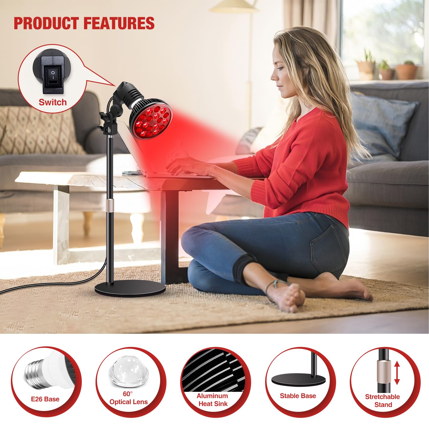 Aumtrly lamp tailored for facial skin sessions at home.