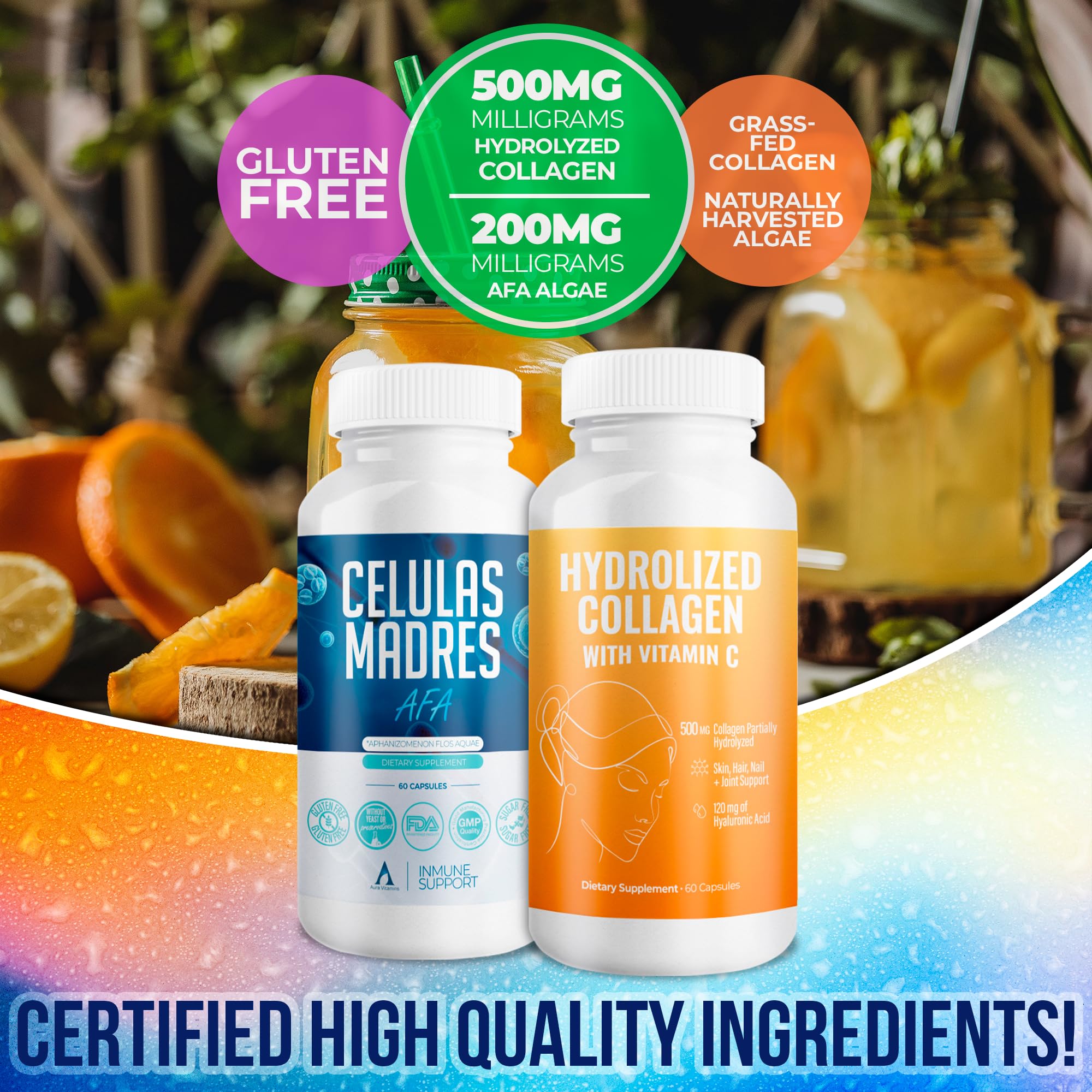 Aura Vitamins morning and evening formulas depicted for daily routine consistency.