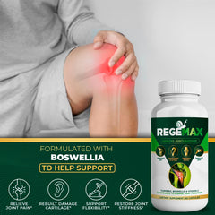 Aura Vitamins Regemax boswellia serrata highlight for supportive joint flexibility.