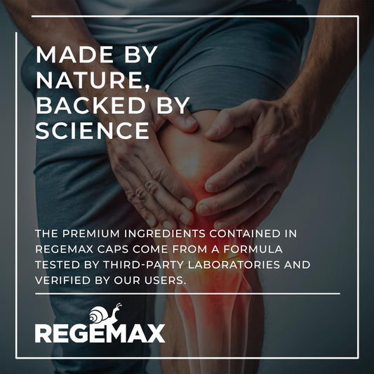 Aura Vitamins Regemax bottle back shows ingredients and directions for joint wellness