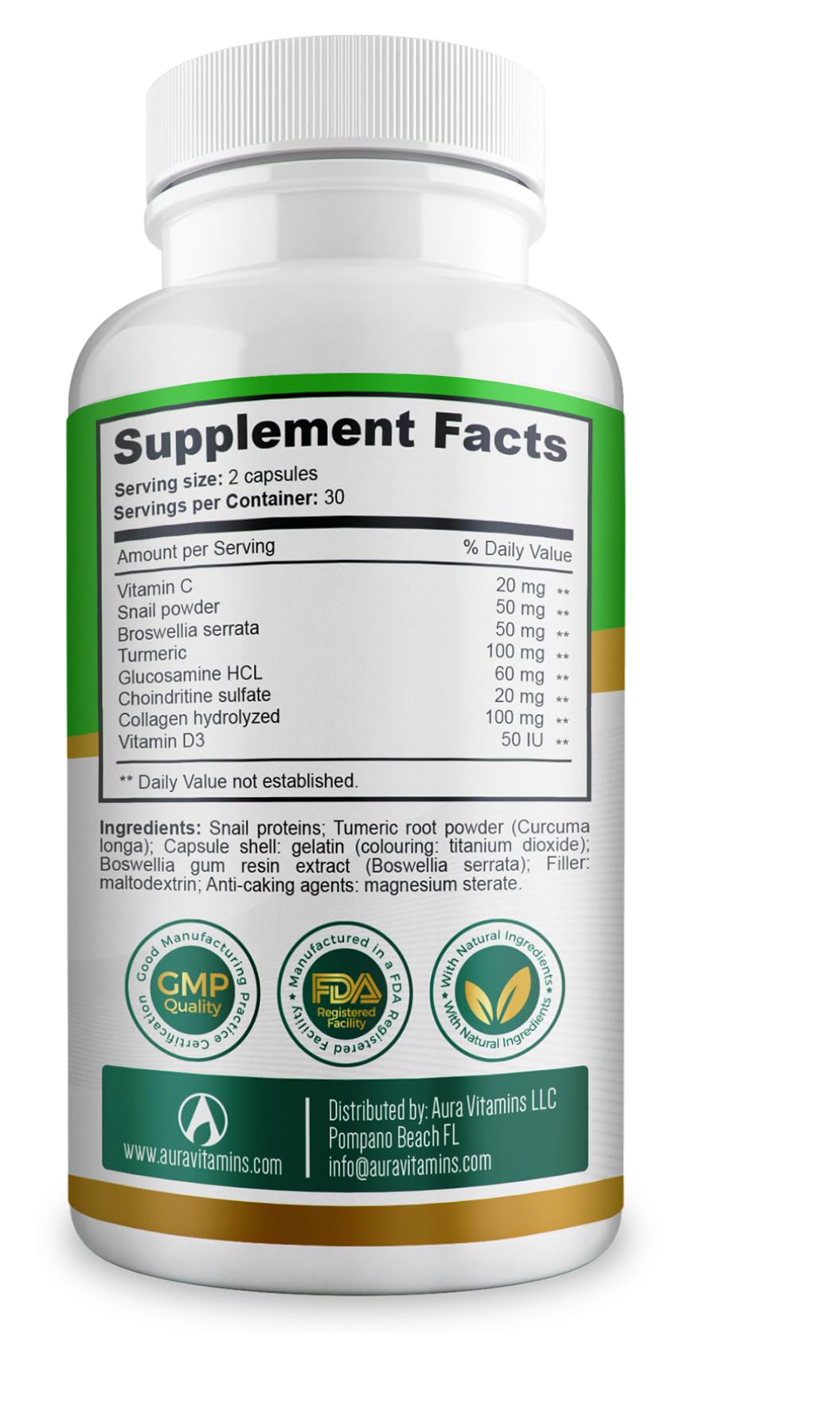 AURA VITAMINS REGEMAX capsules with glass of water illustrate easy daily use