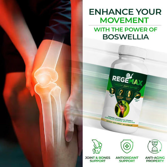 Aura Vitamins Regemax capsules on hand, easy daily use for mobility support.