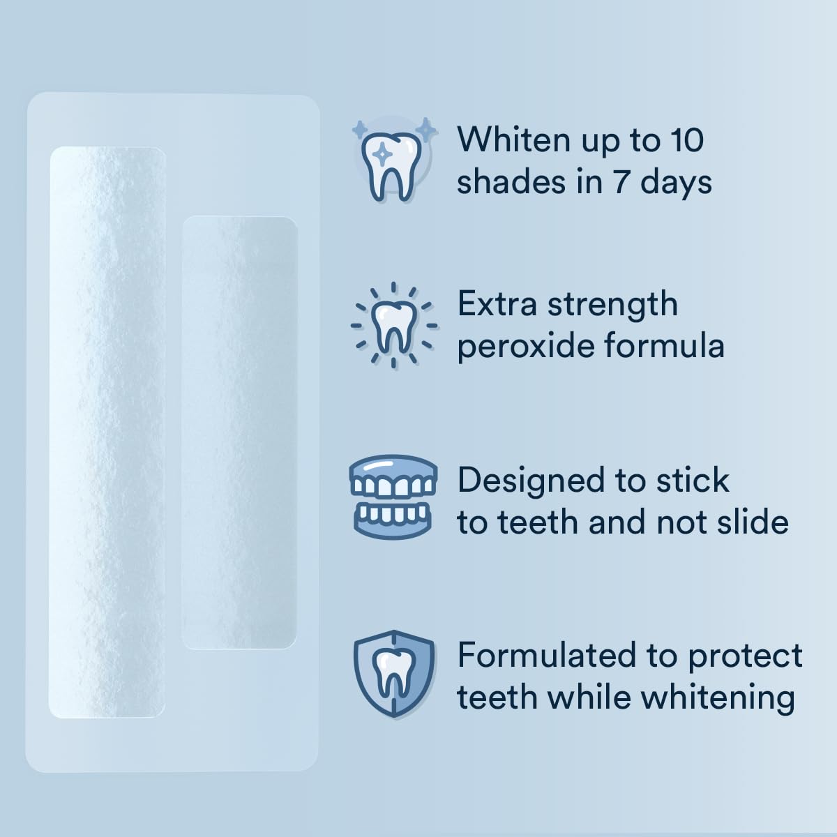 AuraGlow strips with 11% hydrogen peroxide target deep stains for noticeable results