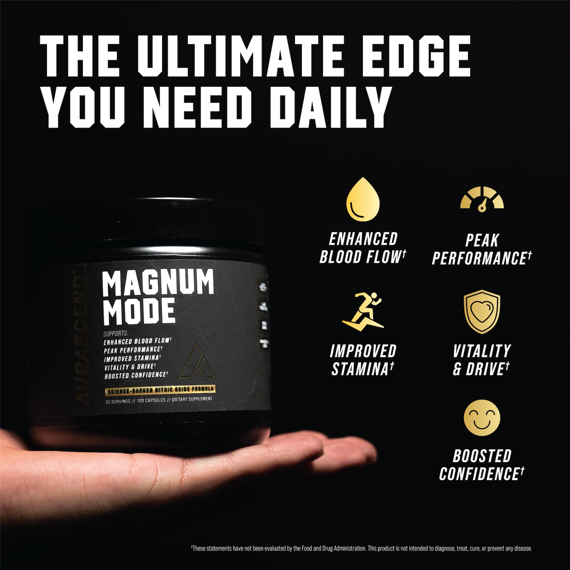 Aurascend Magnum Mode gym bag scene with capsules ready for workouts