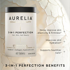 AURELIA capsules close-up highlighting smooth tablets for easy daily use.
