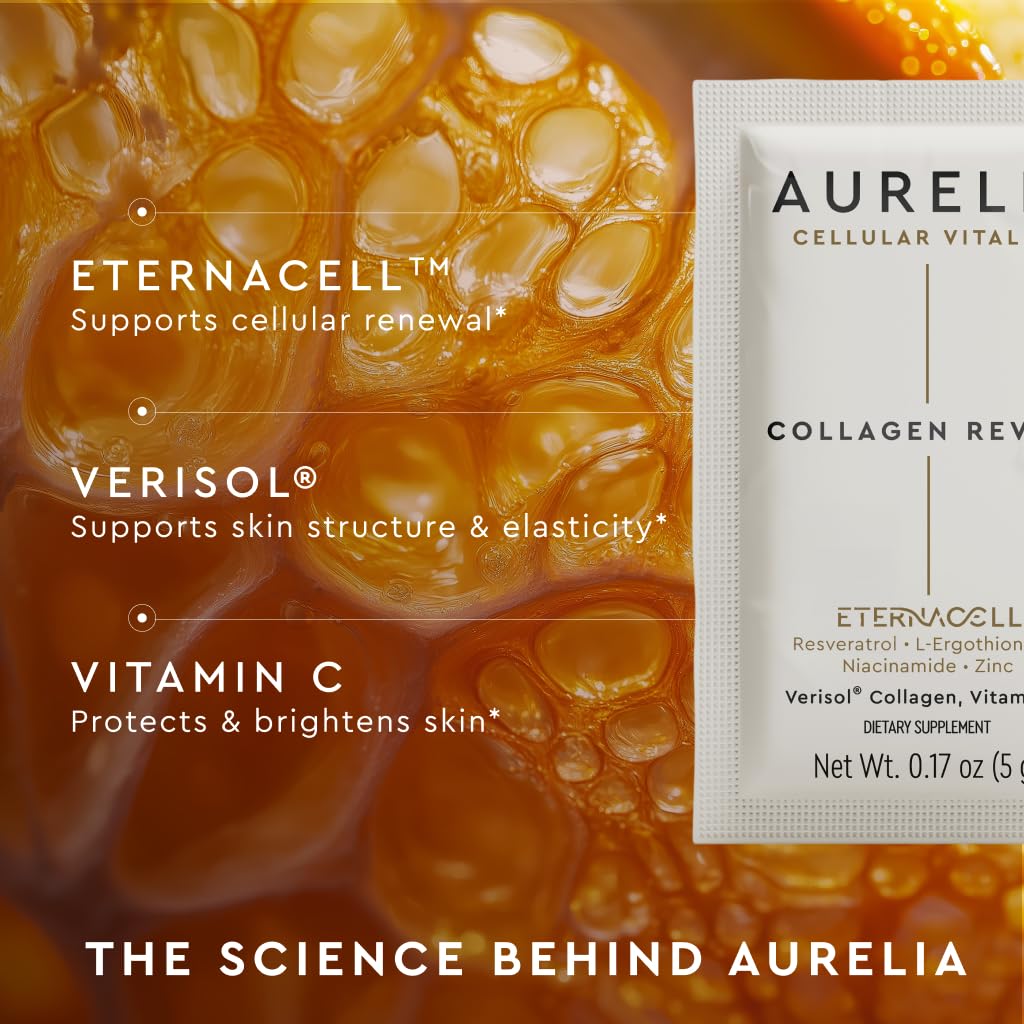 Ingredient panel on Aurelia Collagen Revive highlighting niacinamide and ergothioneine.