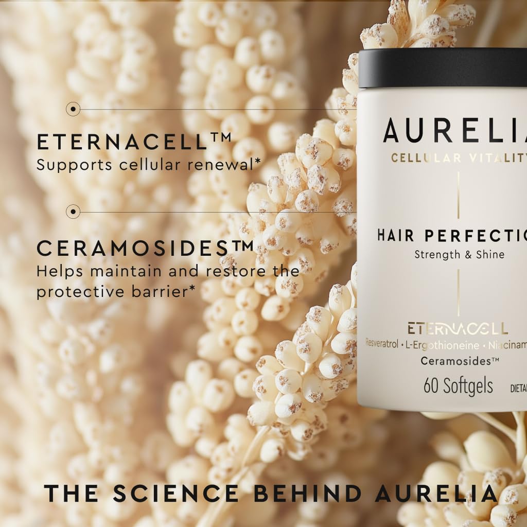 Lifestyle shot of AURELIA Hair Perfection, integrating easily into daily routines.